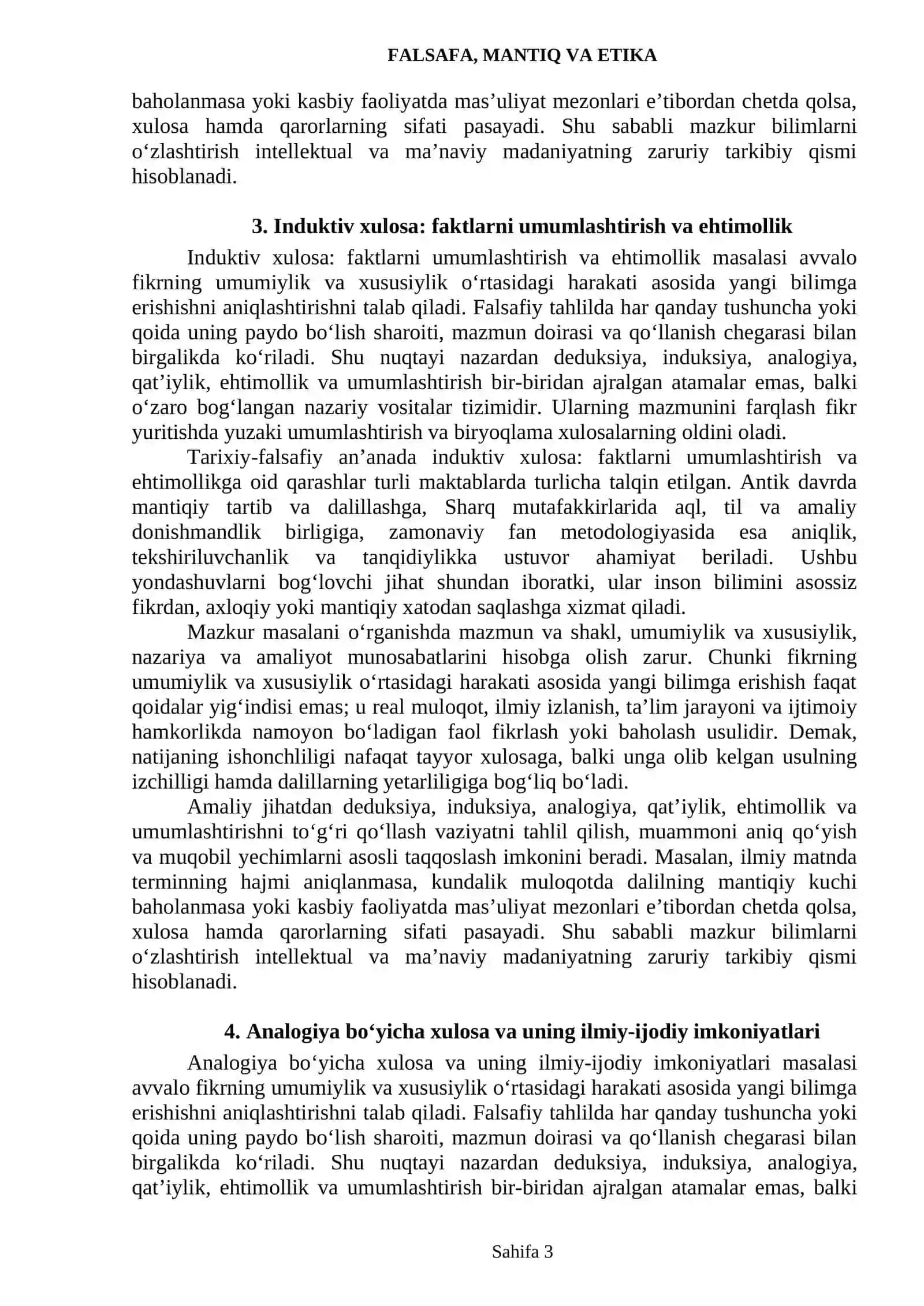 DEDUKSIYA, INDUKSIYA VA ANALOGIYA ASOSIDA XULOSA CHIQARISH 3