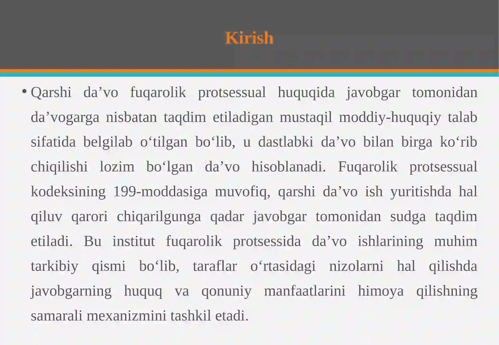 Qarshi da’vo va uni qabul qilish shartlari 3