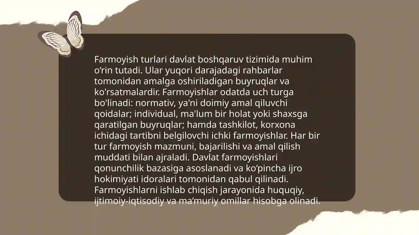 Farmoyish hujjatlar 3