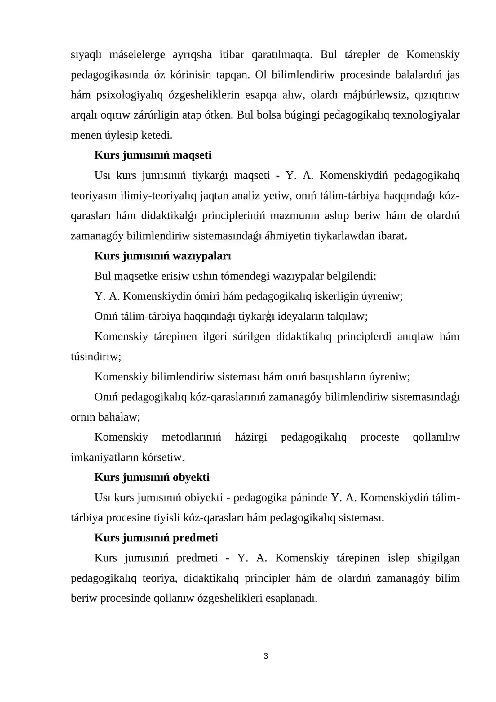 Y. A. KOMENSKIY PEDAGOGIKALIQ KÓZ-QARASLARINIŃ TEORIYALIQ TIYKARLARI 3