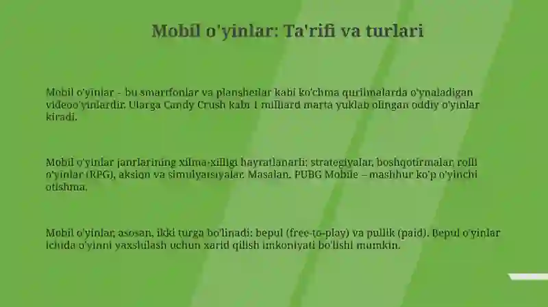 Mobil o'yinlar 3