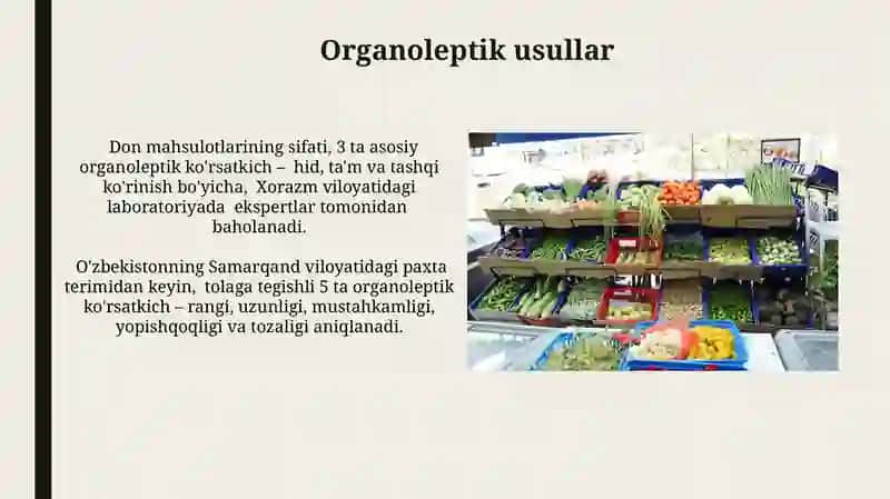 Qishloq xoʻjalik mahsulotlari sifat koʻrsatkichlarini aniqlash usullari 3