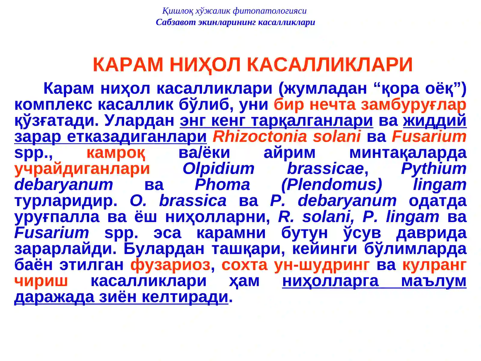 Карам ниҳол касалликлари 3