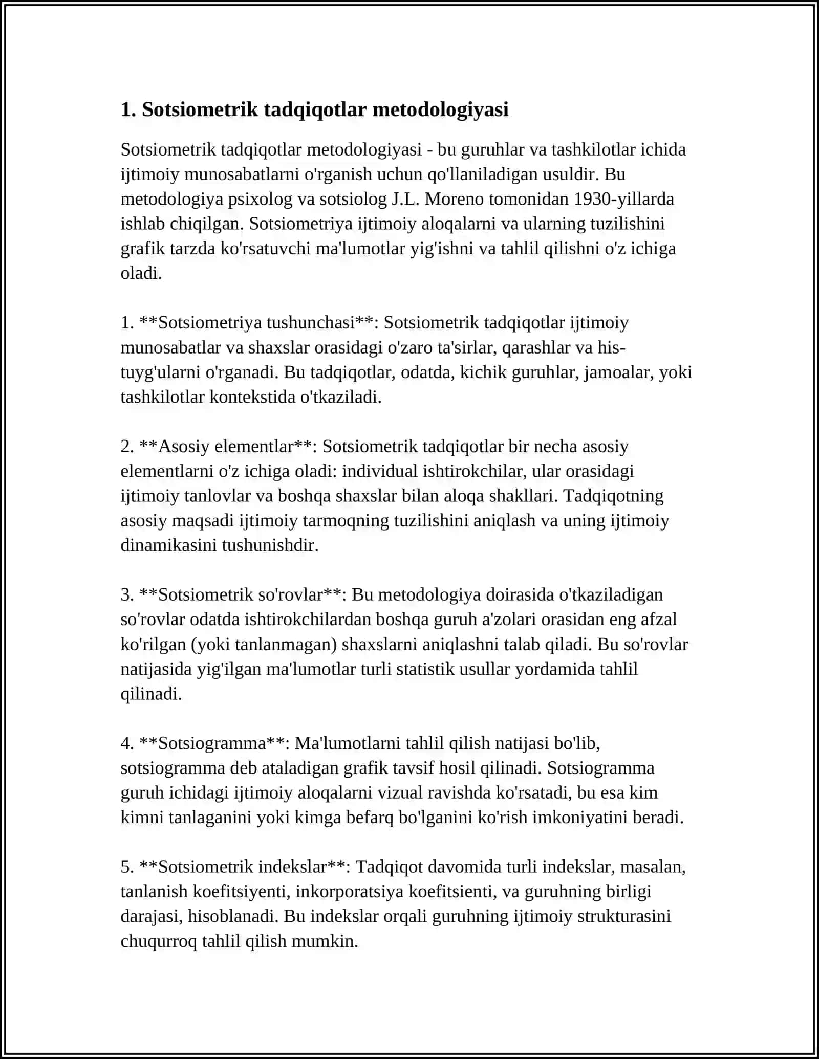 Sotsiometrik tadqiqotlar metodologiyasi 3