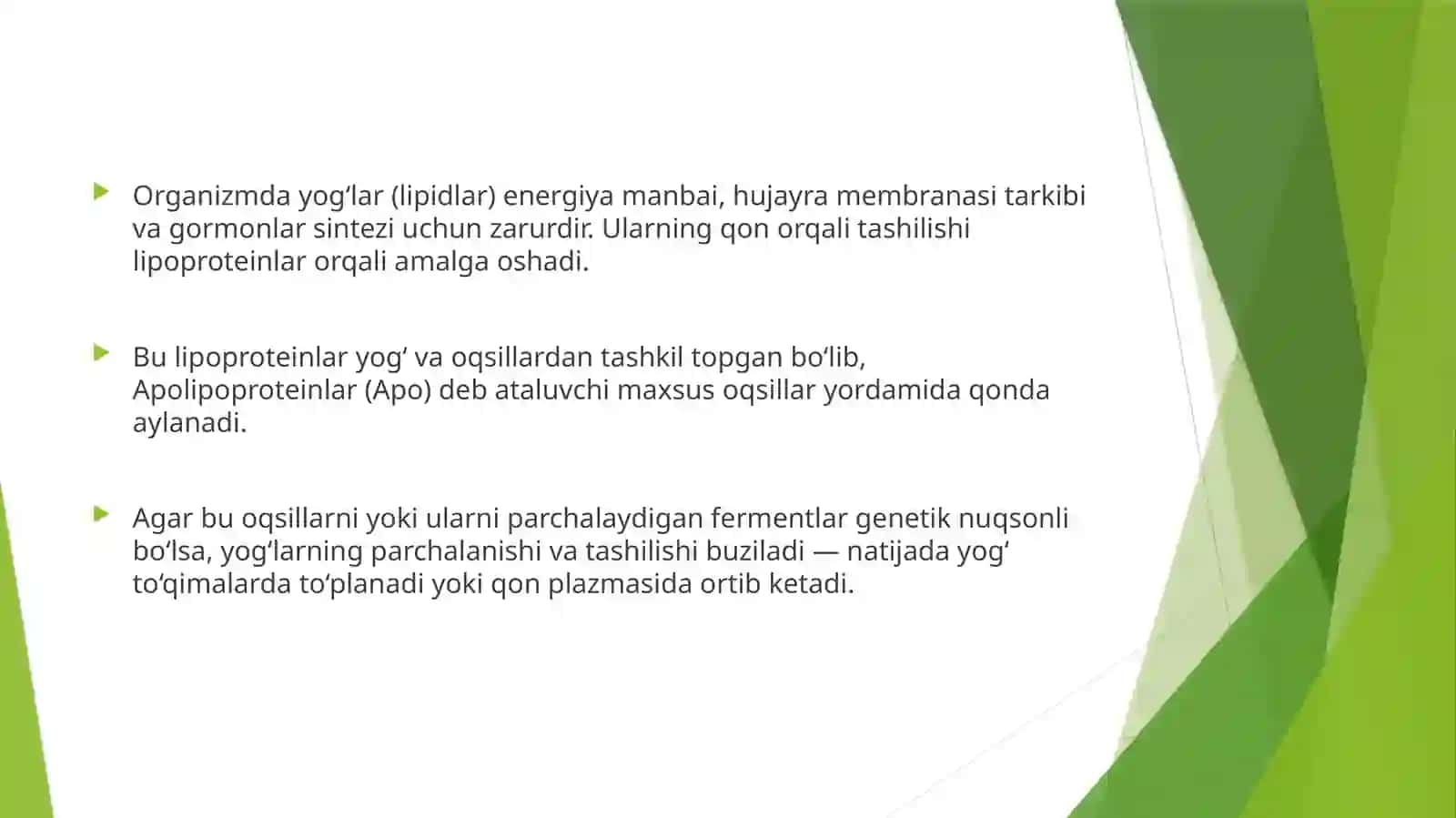 Yogʻlar almashinuvi va uning irsiy buzilishlari 3