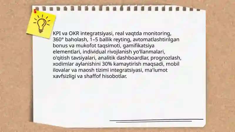 Rag'batlantirish tizimida zamonaviy texnologiyalar (Masalan HRM dasturlaridan foydalanish) 3