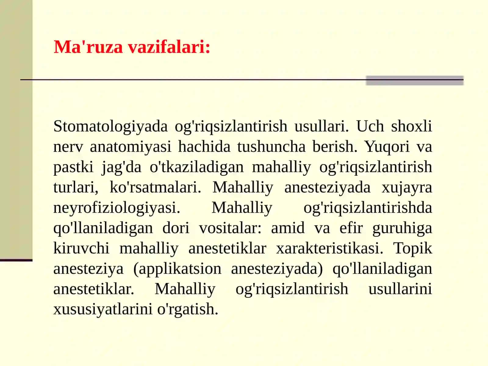 Mahalliy og'riqsizlantirish 3