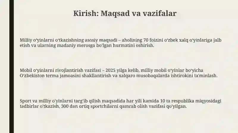 Milliy va harakatli o'yinlarni tashkil qilish va o'tkazish 3
