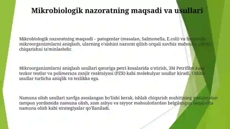 Mikrobiologik nazorat natijalarini baholash prinsiplari 3