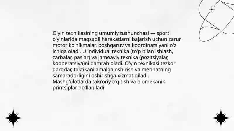O'yin texnikasi 3