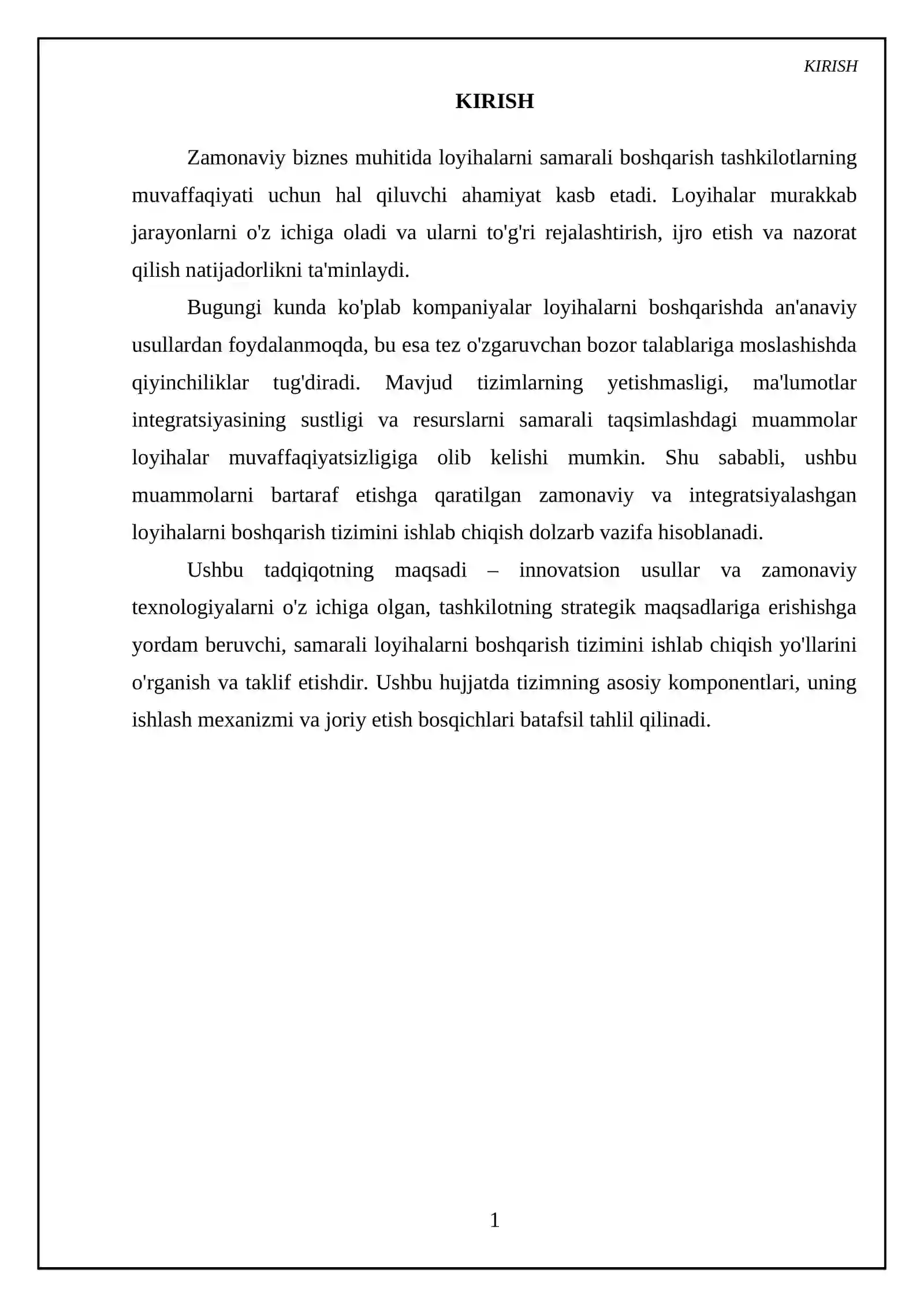 loyihalarni boshqarish tizimini ishlab chiqish 3
