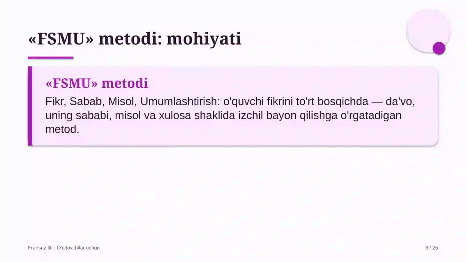 fransuz tili darslarida fsmu metodidan foydalanish 7213 3