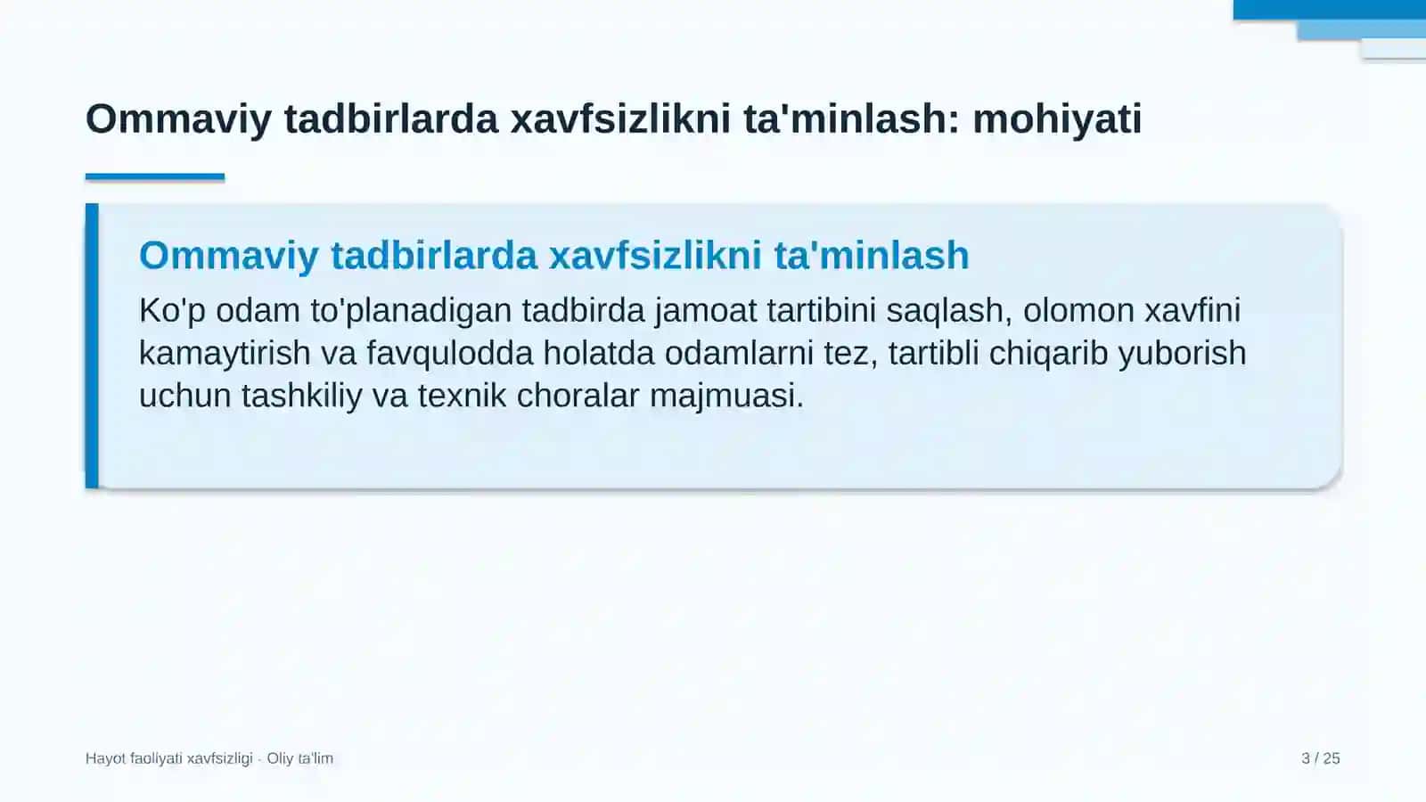 qurilishda ommaviy tadbirlarda xavfsizlikni ta'minlash 2158 3