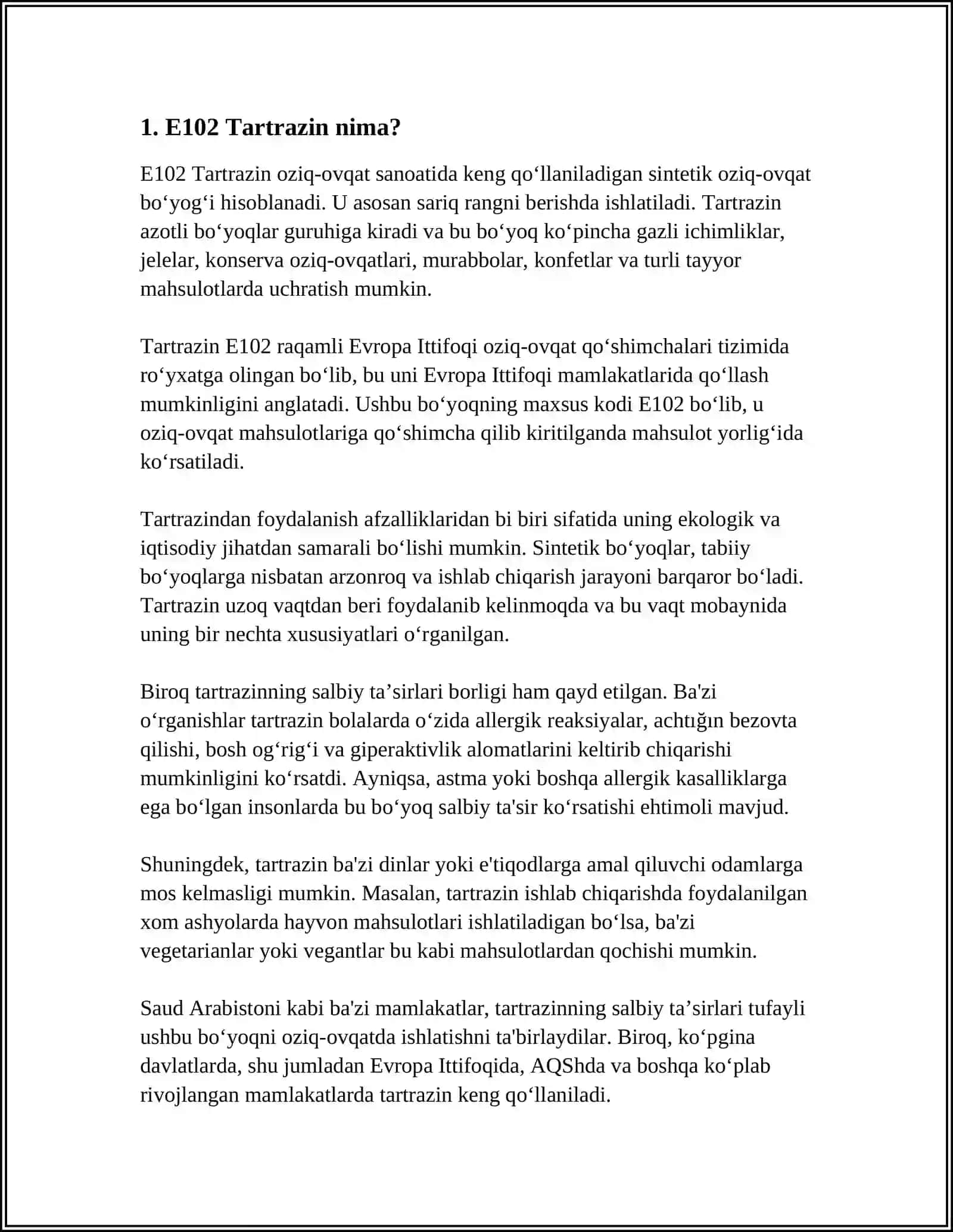 E102 TARTRAZIN 3