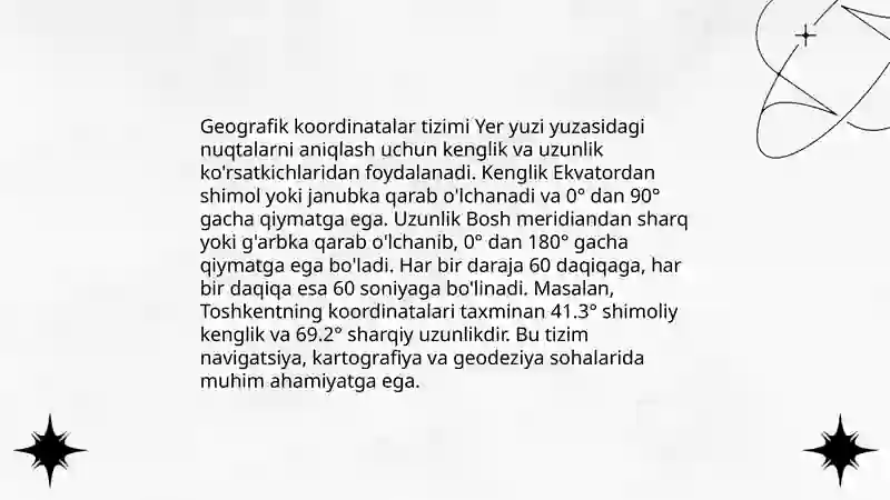 Joy plani va geografik koordinatalar tizimi,oriyentirlash,oriyentirlash burchaklarini òrganish 3