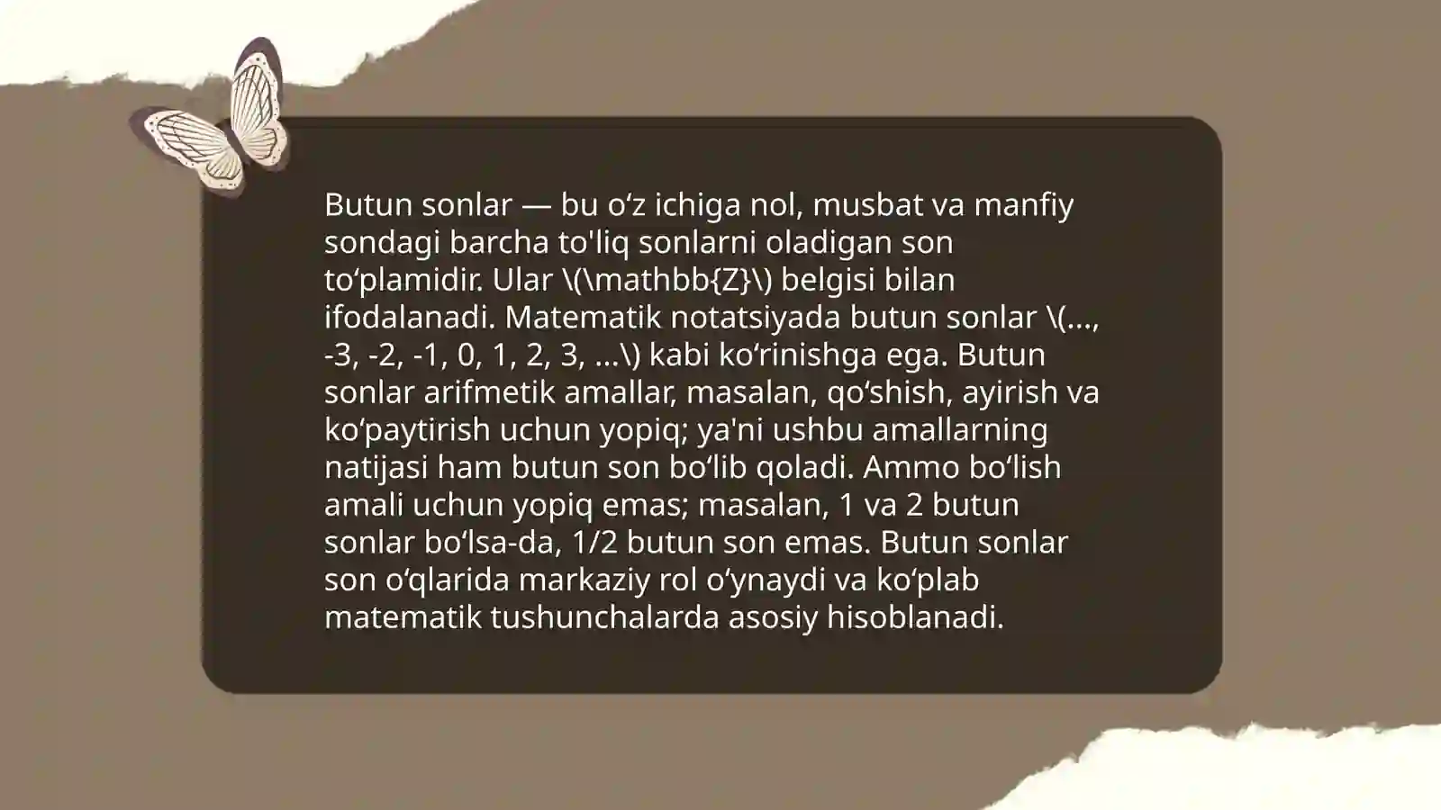 Butun sonlar 3