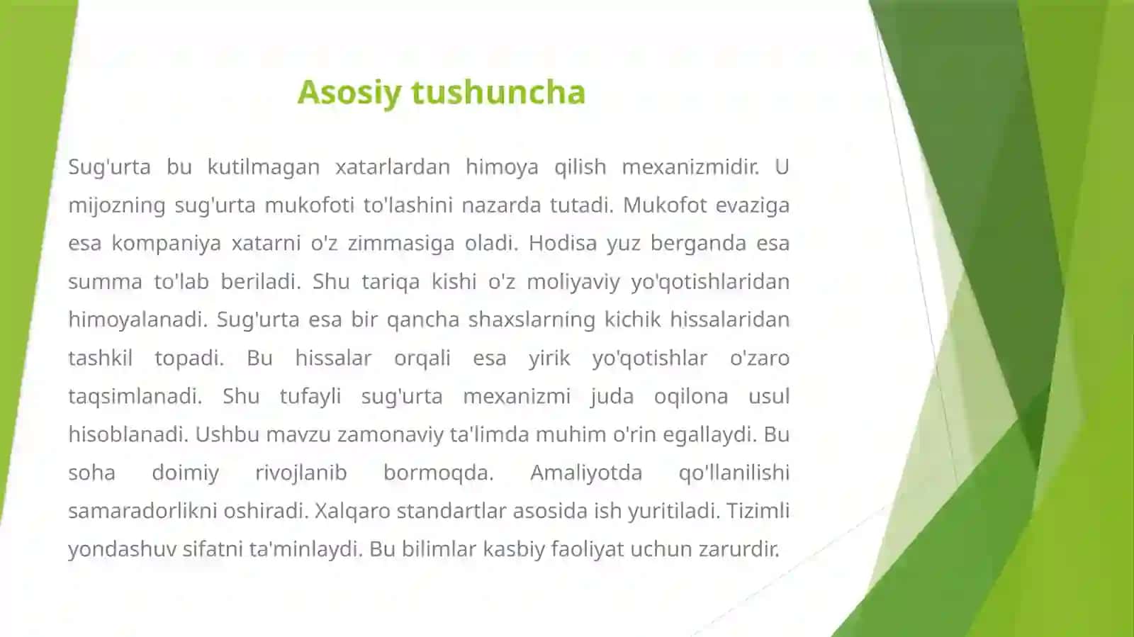 SUG'URTA TIZIMI VA SUG'URTA XIZMATLARI 3