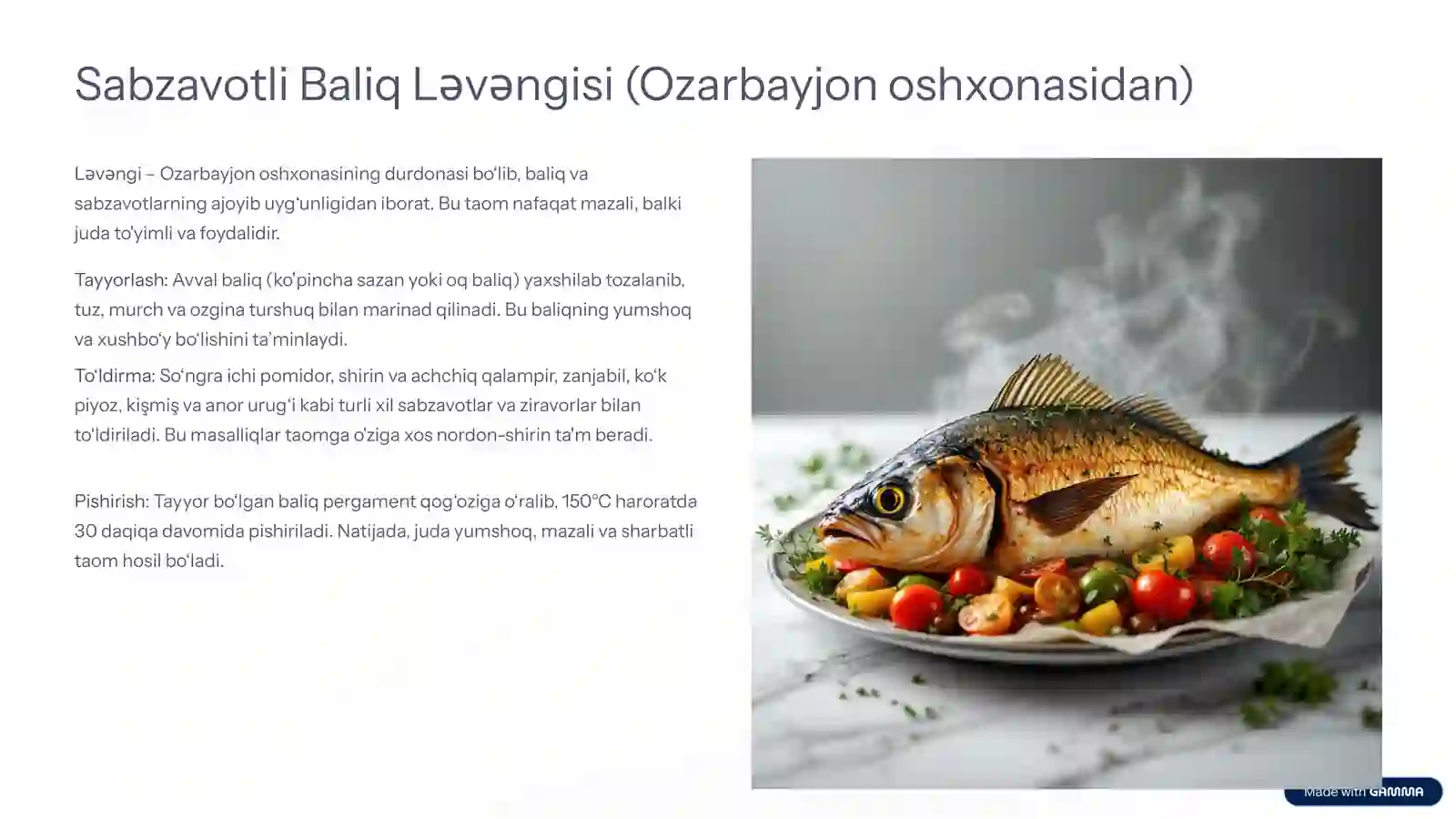 Baliq va Dengiz Mahsulotlaridan Taom Tayyorlash: Oshxona Sirlari 3