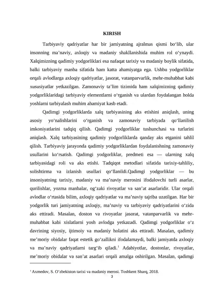 Qadimgi yodgorliklarda xalq tarbiyasi asoslarining aks etishi 3