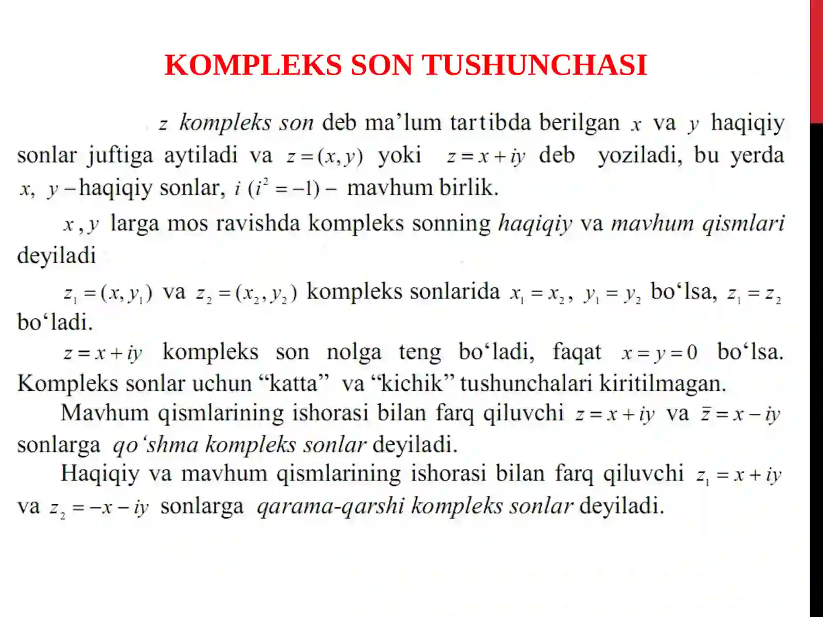 KOMPLEKS SONLAR 3
