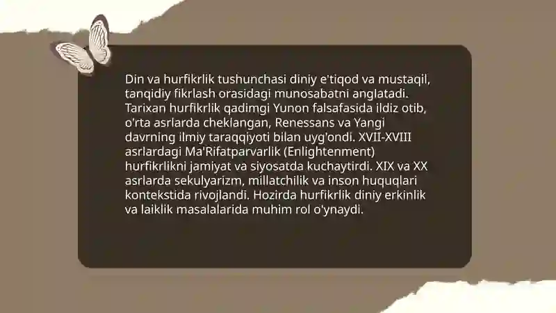Din va hurfikrlik 3