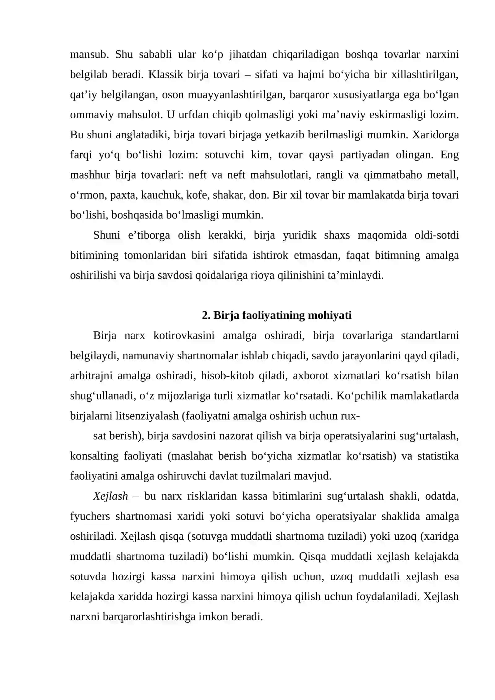 Birjalar faoliyatining asosiy tamoyillari 3