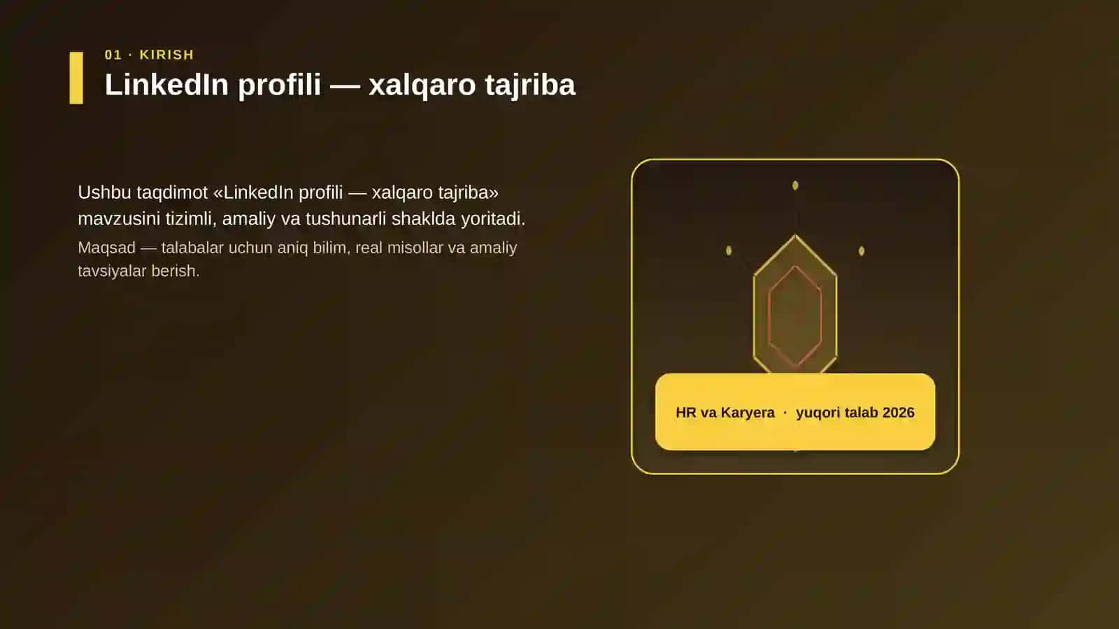 LinkedIn profili — xalqaro tajriba 3