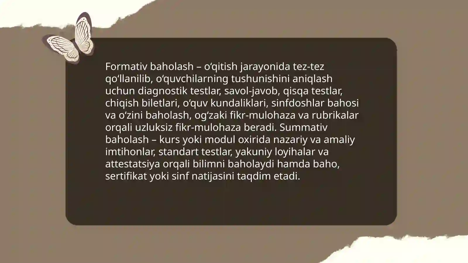 O'quvchilar bilimini nazorat qilish va baholash usullari 3