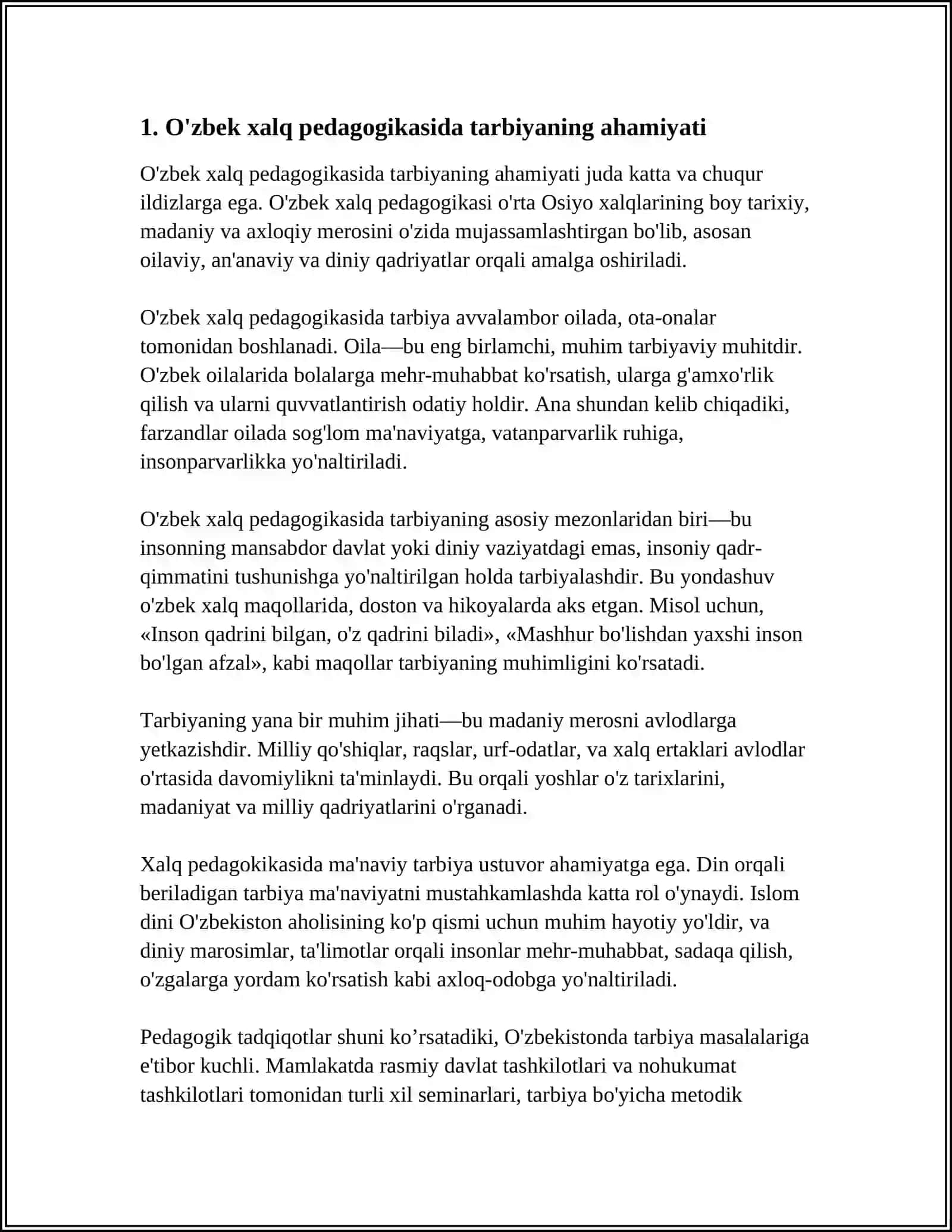 O'zbek xalq pedagogikasi va islam talimotida ijtimoiy pedagogik gʻoyalar 3