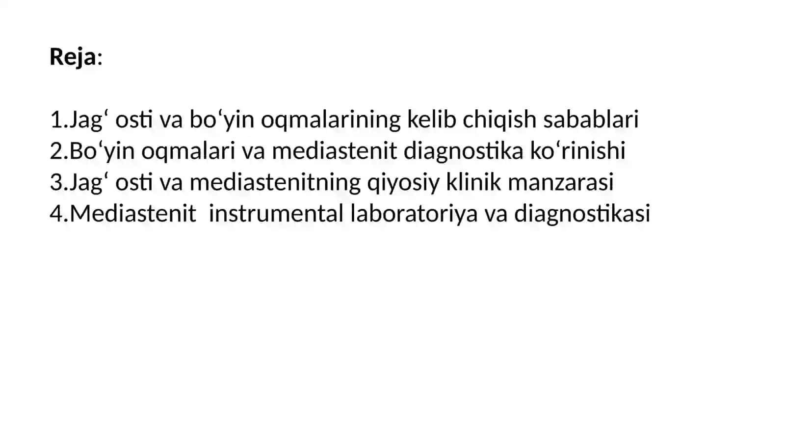 Jag‘ osti va bo‘yin oqmalari, mediastinitning etiologiyasi va patogenezi 3