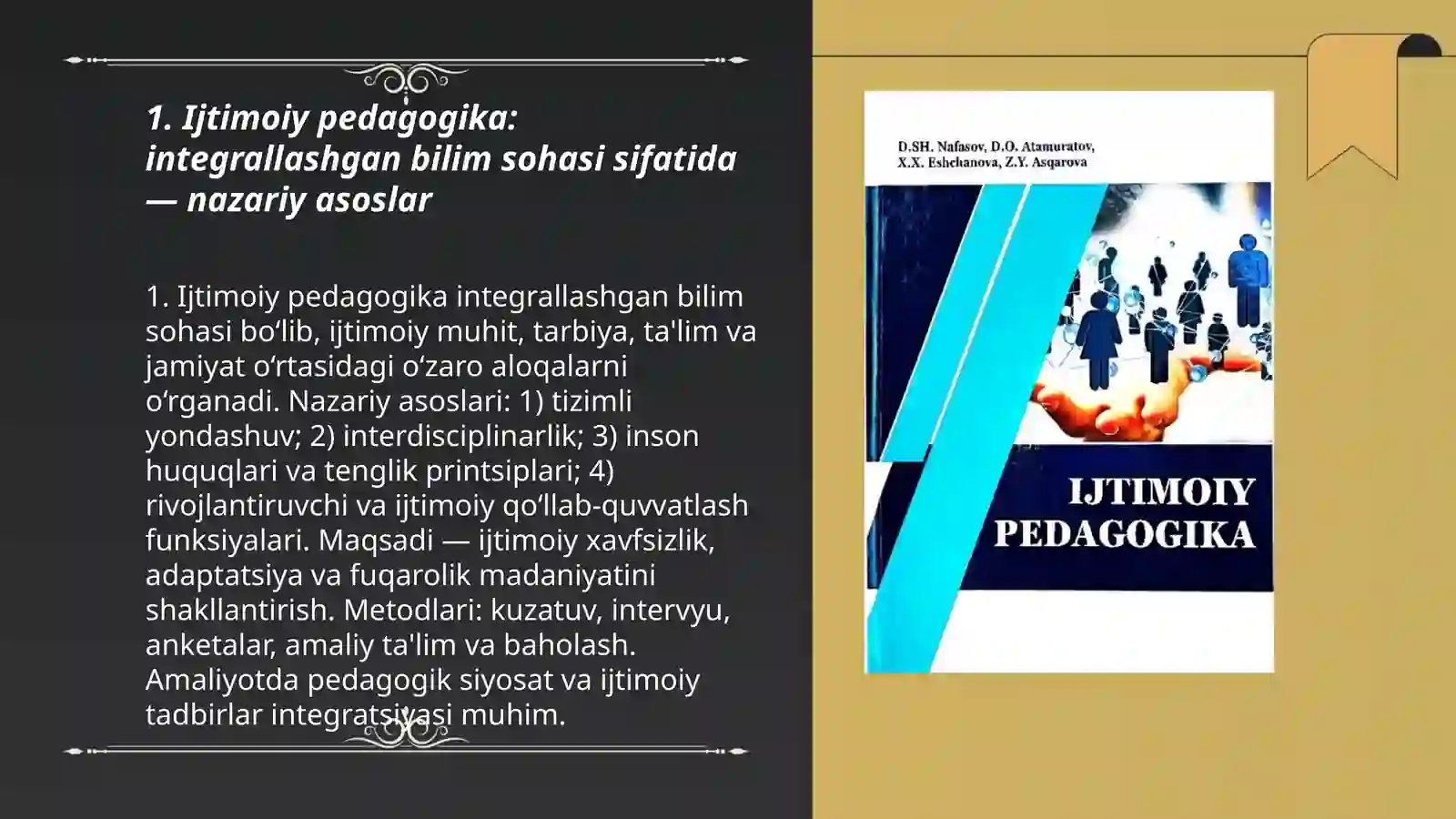 Ijtimoiy pedagogika: integrallashgan bilim sohasi sifatida — nazariy asoslar 3