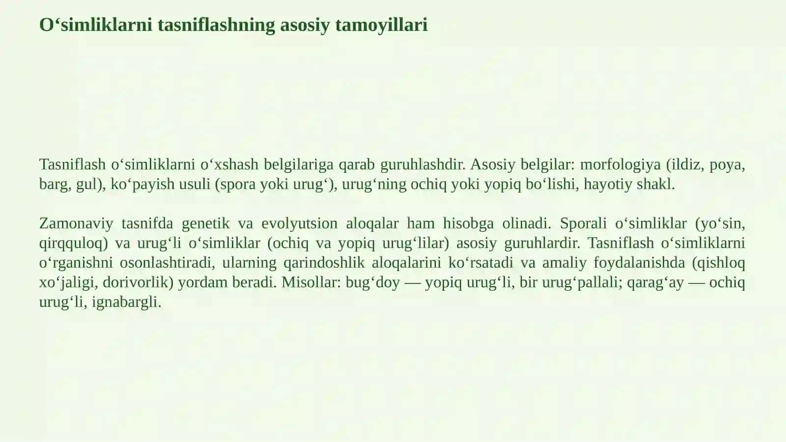 O‘SIMLIKLARNING TURLARI VA XILMA-XILLIGI 3