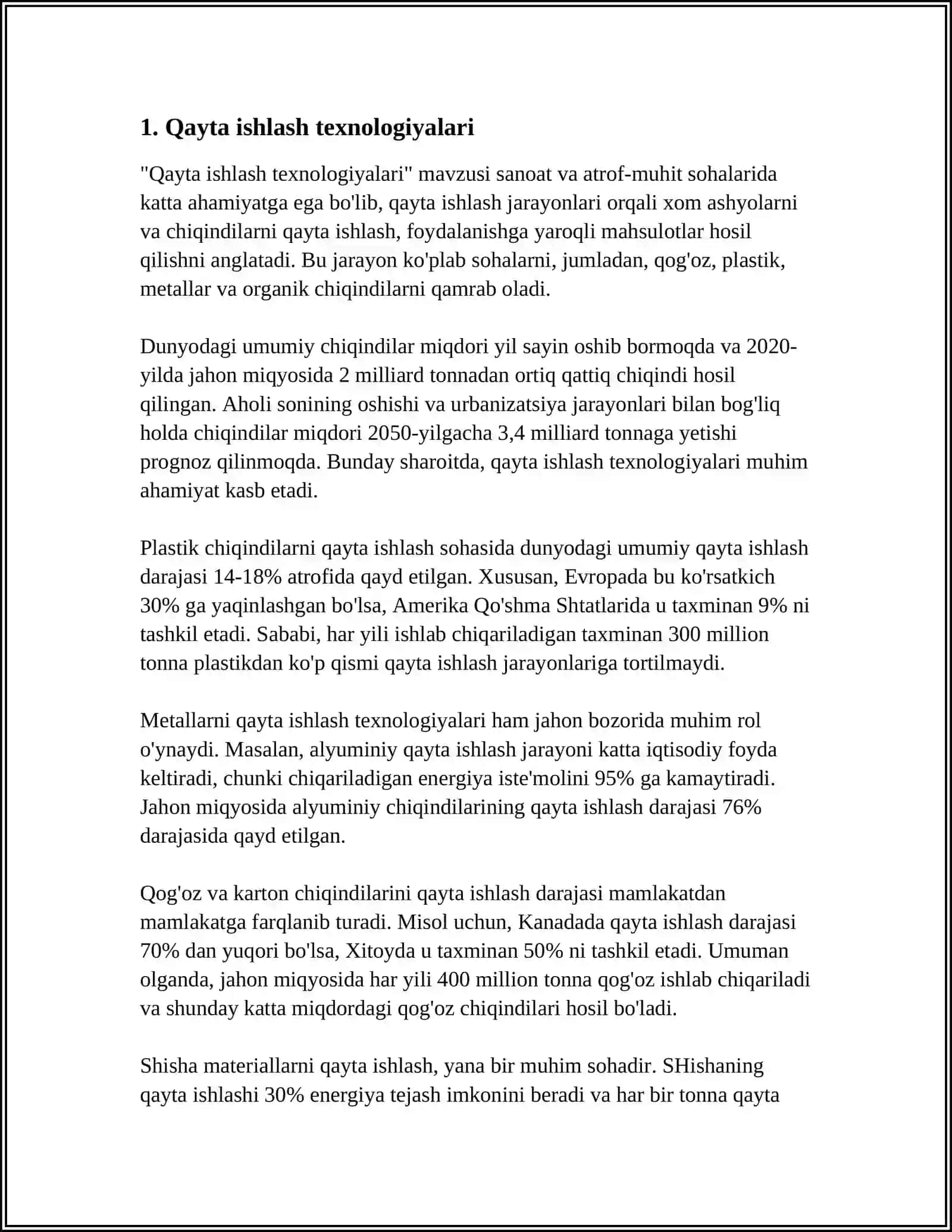 Qayta ishlash texnologiyalari 3