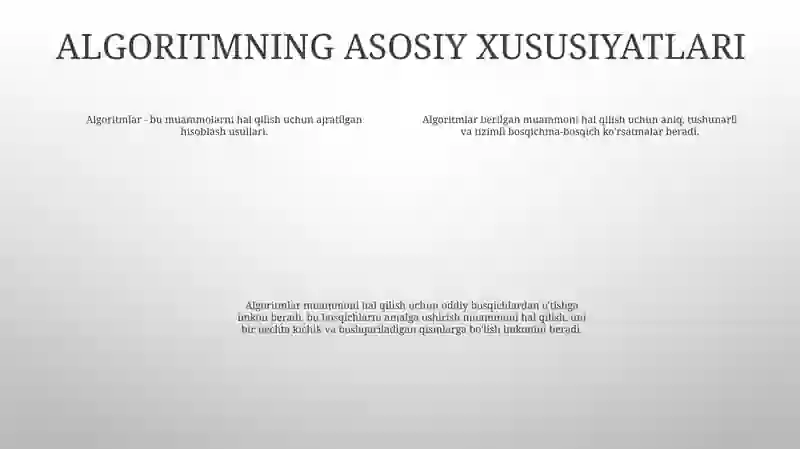 Алгоритм Ва Унинг Асосий Хоссалари 3