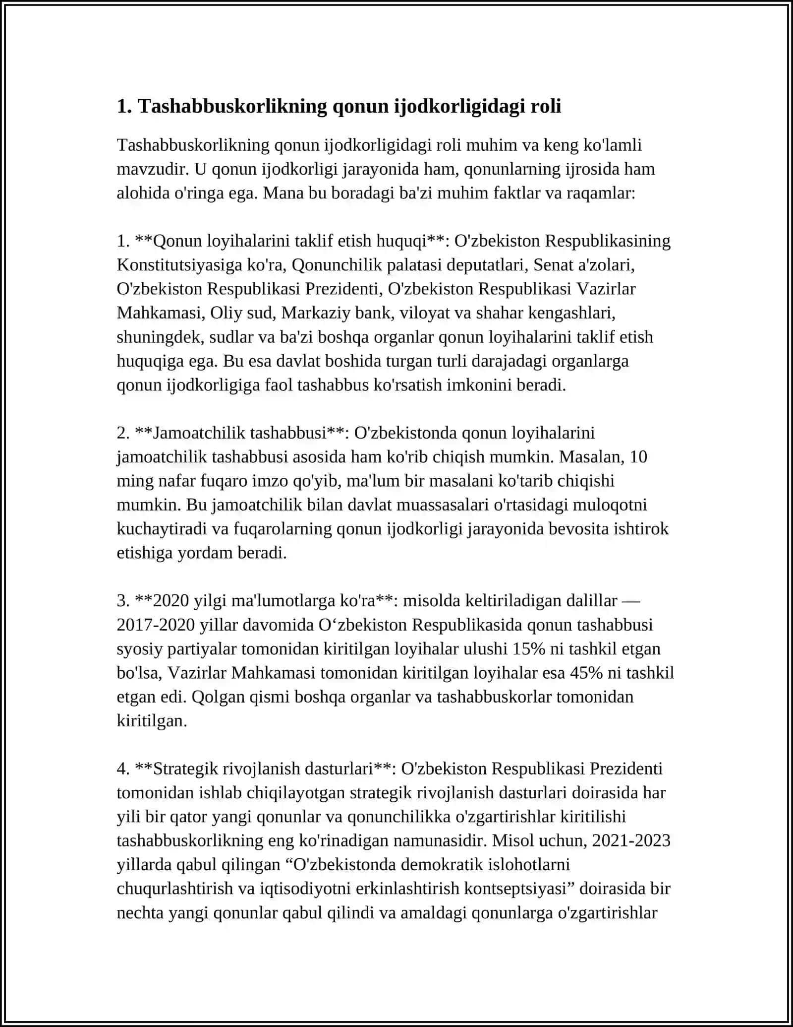 TASHABBUSKORLIK QONUN IJODKORLIGI QONUNLARNI HAYOTGA TADBIQ QILISH VA HUQUQUY TARĞIBOTNI MUHIM OMILI 3
