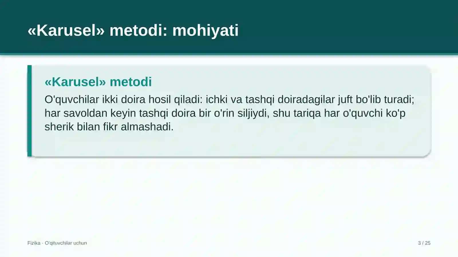 fizika darslarida karusel metodidan foydalanish 8270 3