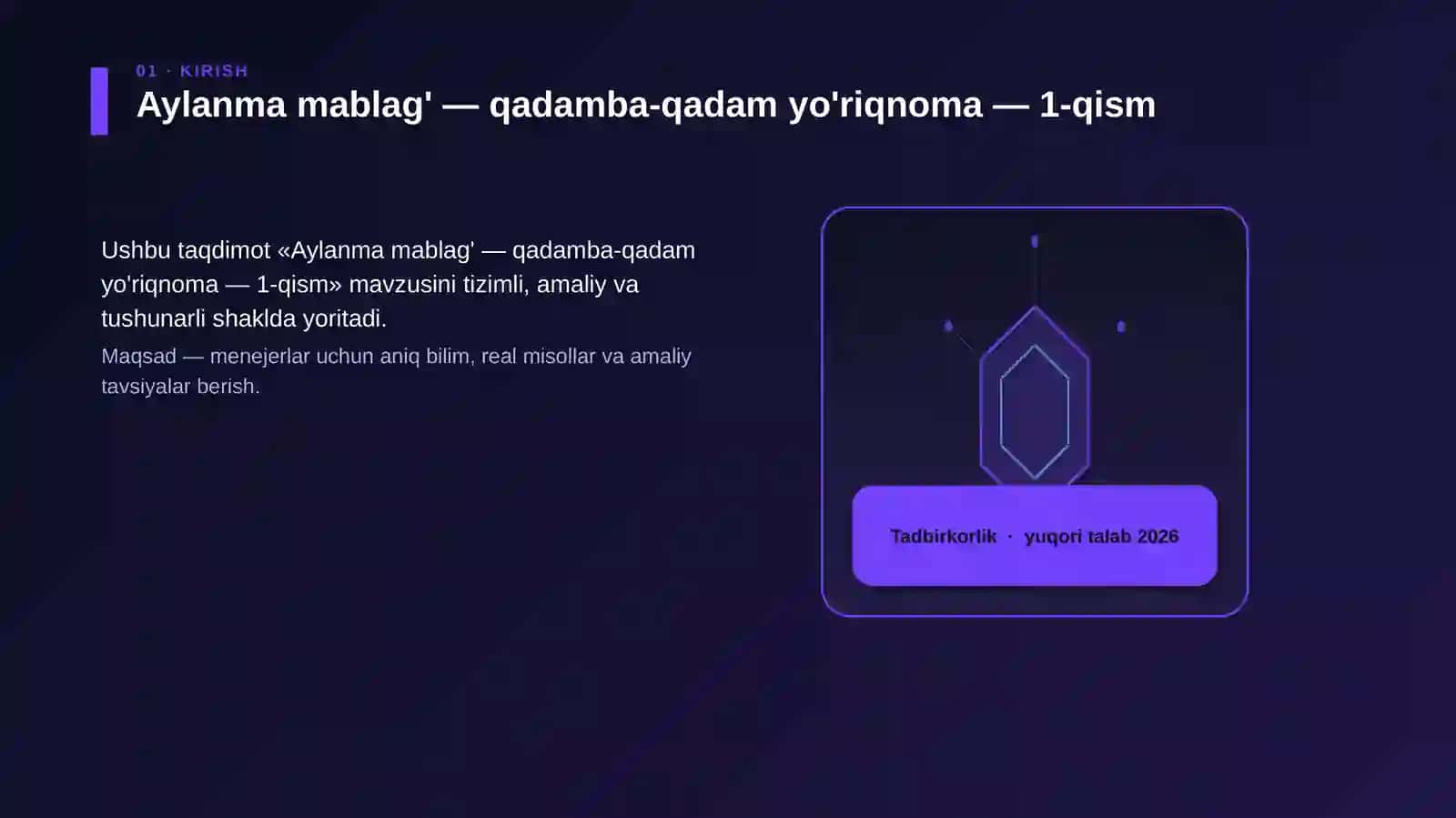 Aylanma mablag' — qadamba-qadam yo'riqnoma — 1-qism 3