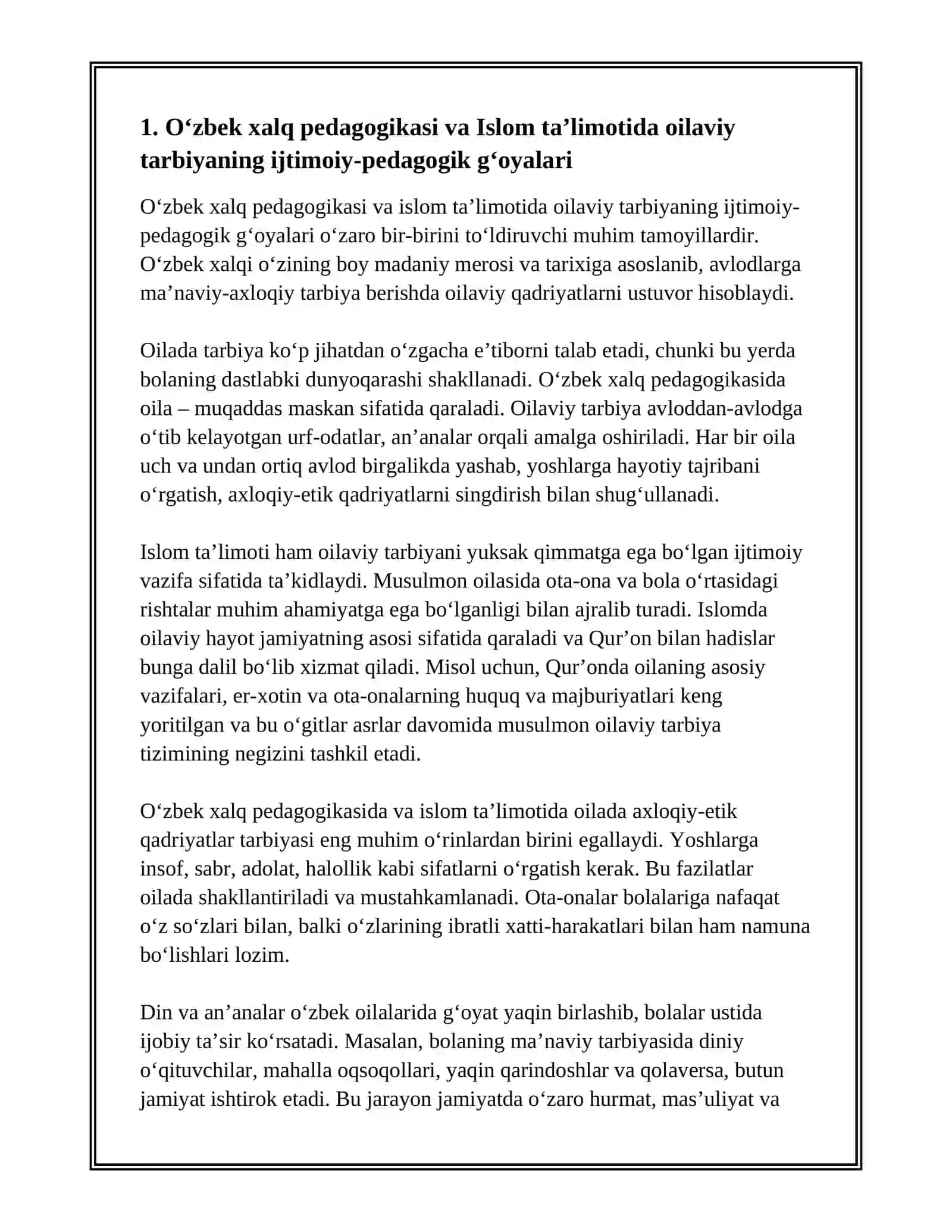 OʻZBEK XALQ PEDAGOGIKASI VA ISLOM TALIMOTIDA IJTIMOIY-PEDAGOGIK GʻOYALAR 3