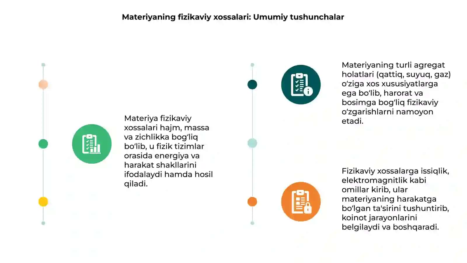 Materiyaning asosiy fizikaviy xossalari va uning turli agregat holatlardagi xususiyatlari 3