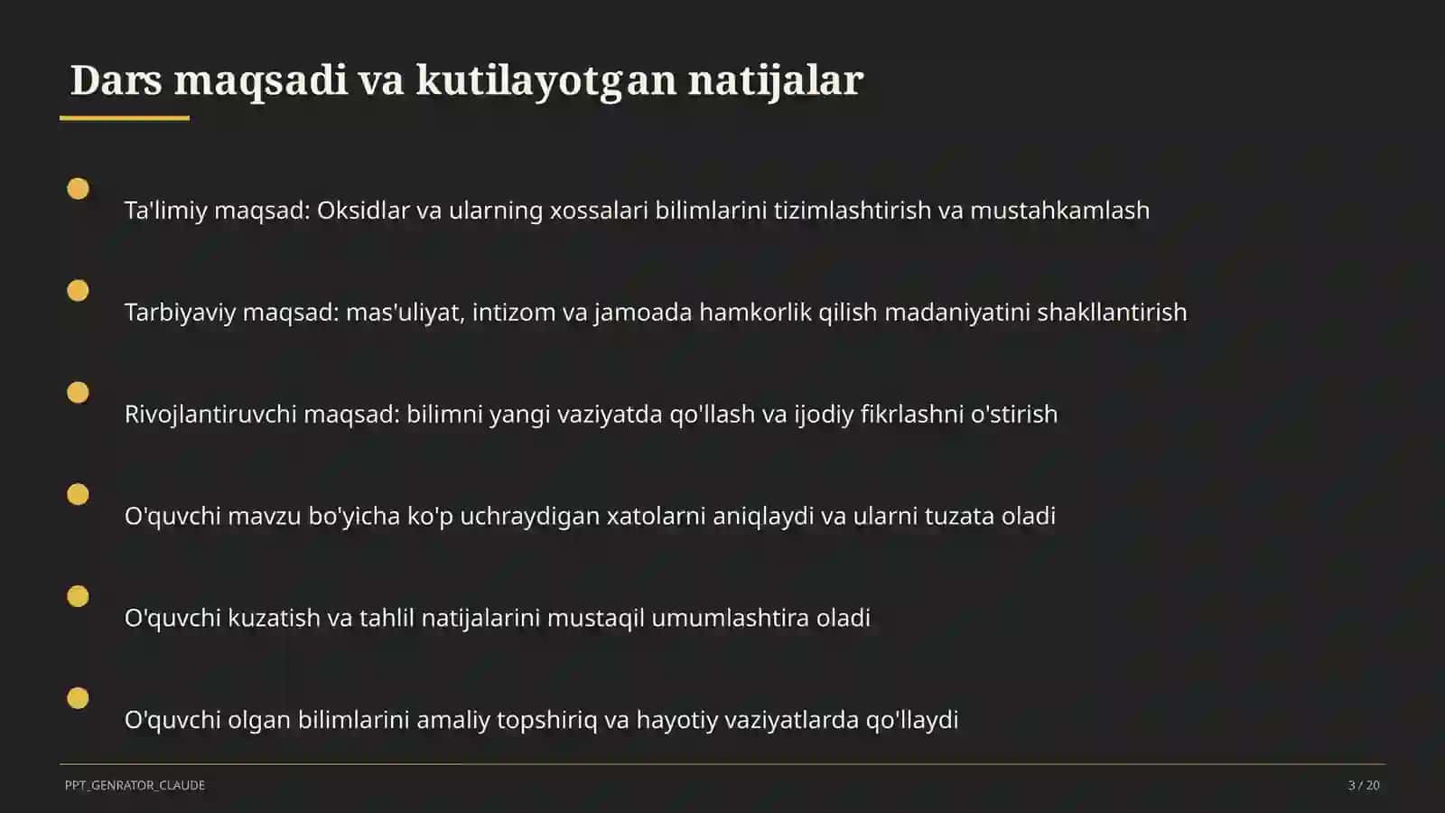 Oksidlar va ularning xossalari (8-sinf) 3