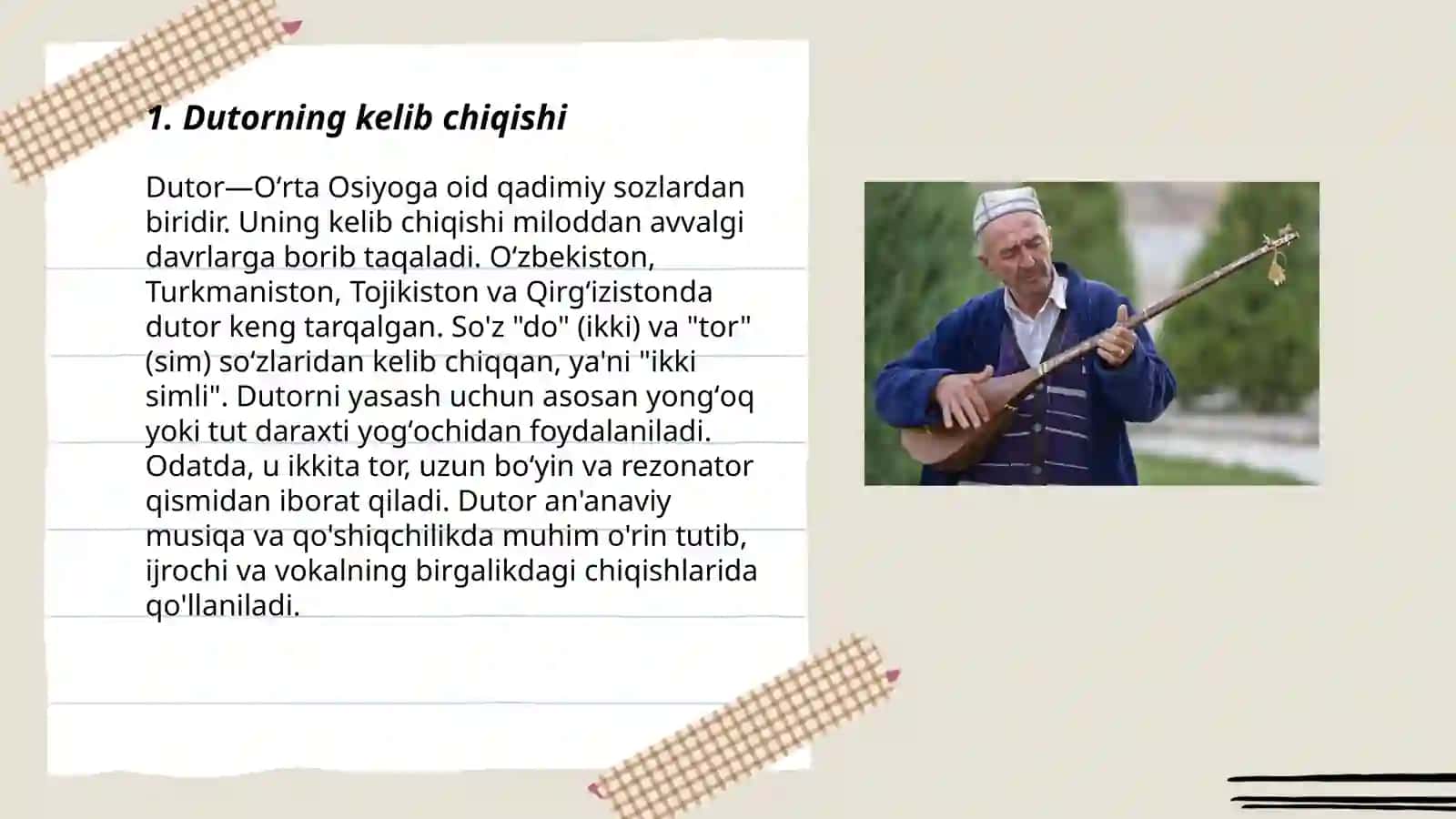 Dutor-milliy cholgʻusi tarixi 3