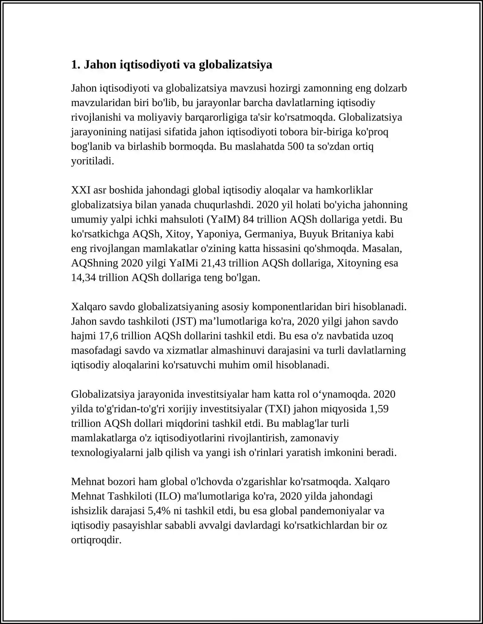 GLOBAL MUAMMOLARNING MOHIYATI 3