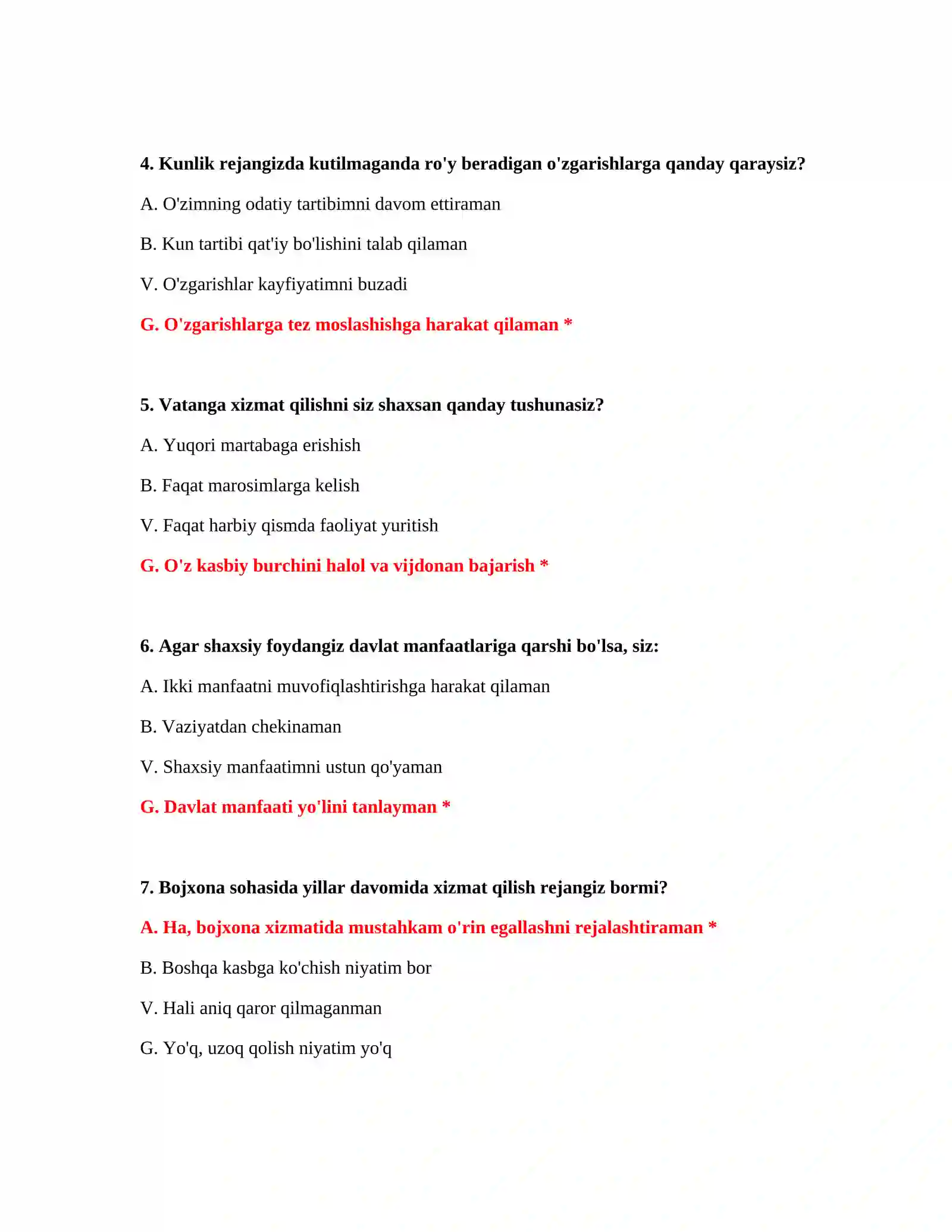 Bojxona Konstitutsiya Test Savollari 3
