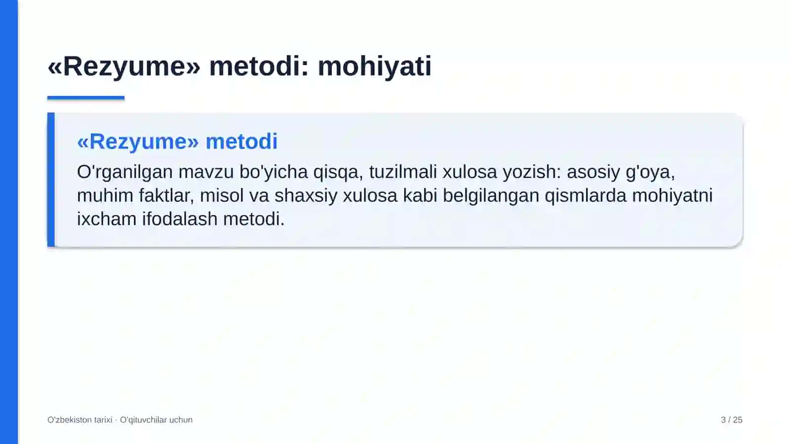o'zbekiston tarixi darslarida rezyume metodidan foydalanish 1068 3