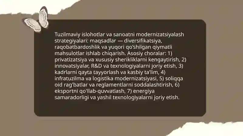 Tuzilmaviy siyosat va iqtisodiyotni modernizatsiyalash 3