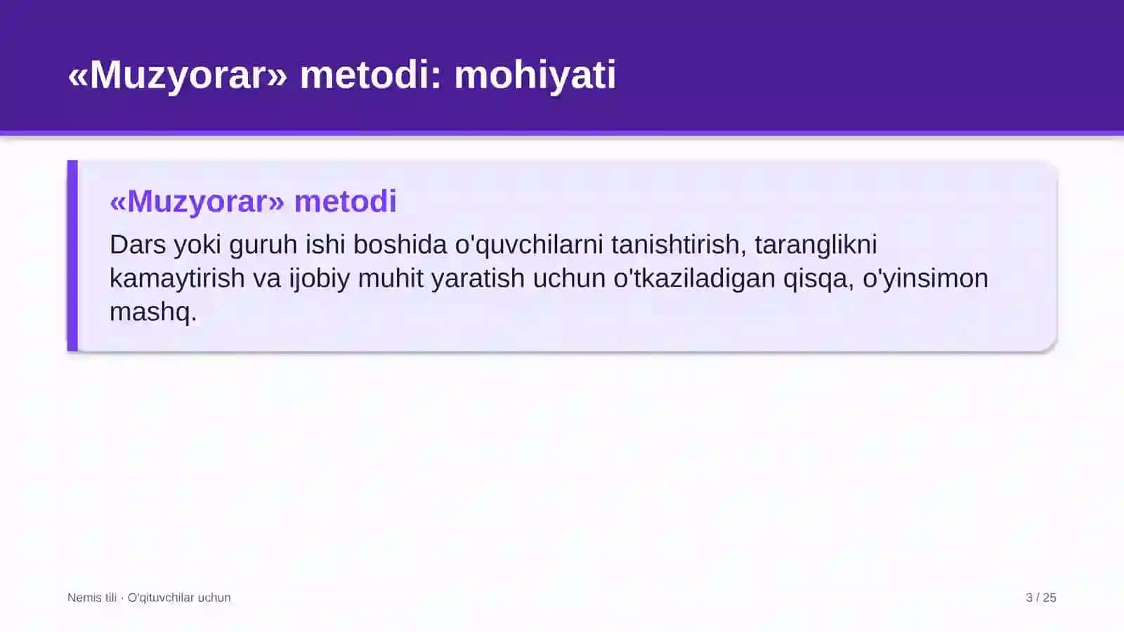 nemis tili darslarida muzyorar metodidan foydalanish 5403 3