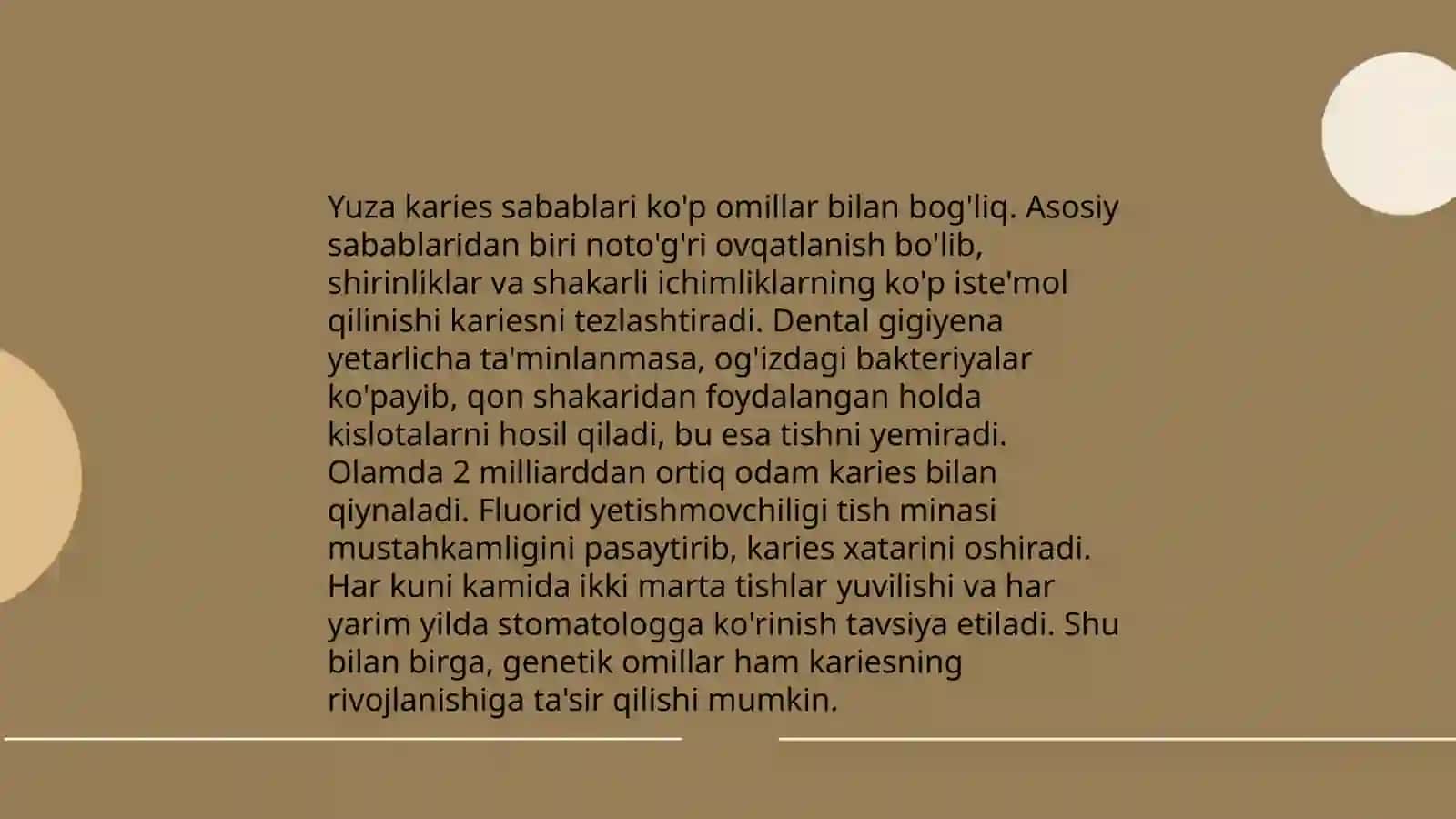 Yuza karies sabablari 3