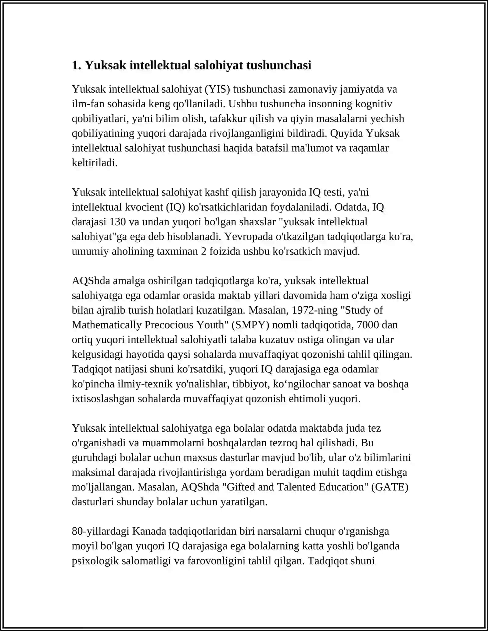 Yuksak intellektual salohiyat tushunchasi 3