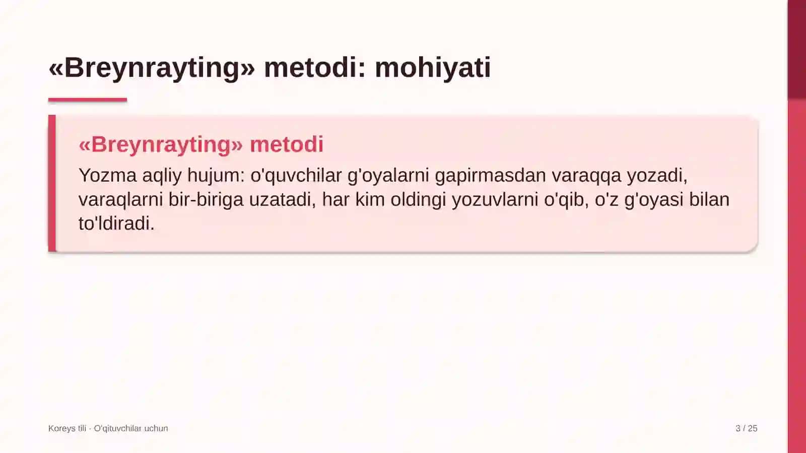 koreys tili darslarida breynrayting metodidan foydalanish 9937 3