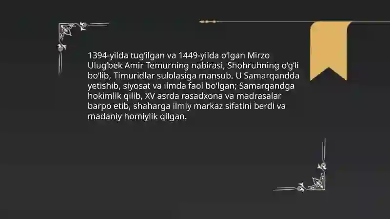 Mirzo Ulugʻbek davlat arbobi va buyuk olim 3